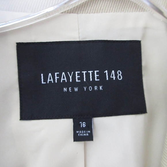 Lafayette 148 New York Blazer Plus 16 Beige Wool Contemporary Academia‎ Preppy - Picture 4 of 10